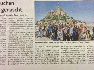 Schulfahrt Frankreich 2017