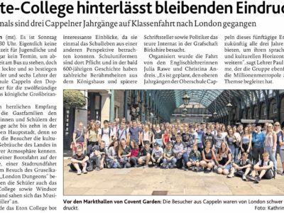 Schulfahrt London 2018